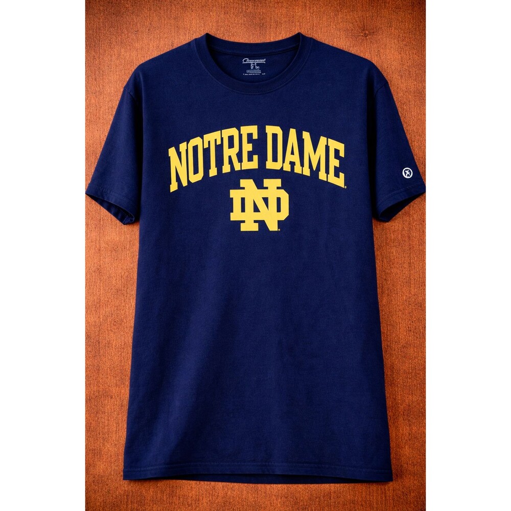 NOTRE DAME Fighting Irish T Shirt Adult Small Navy Champion NCAA